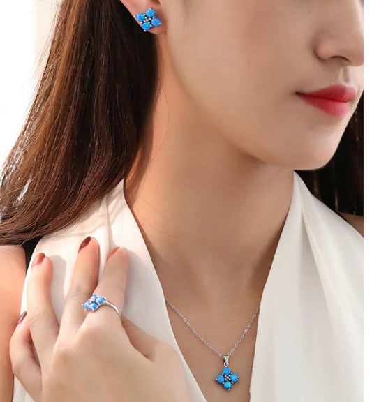 The Blue Opal Clover Set by Intricata co.