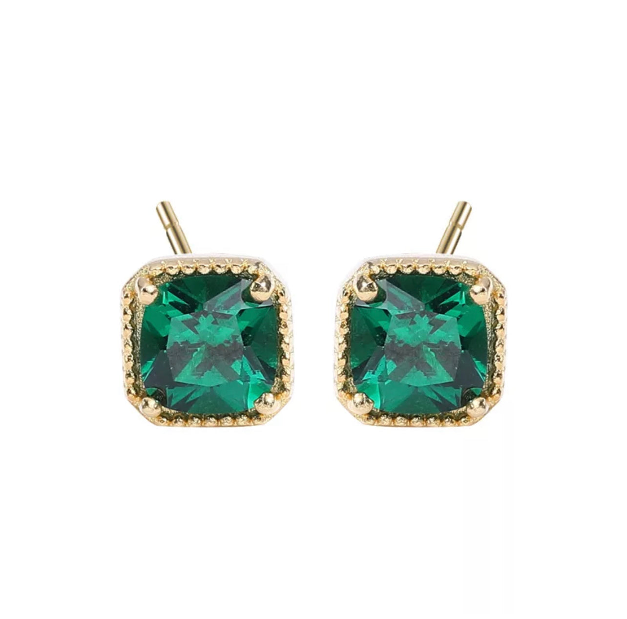 The First Princess Emerald Stud Earring by Intricata co.