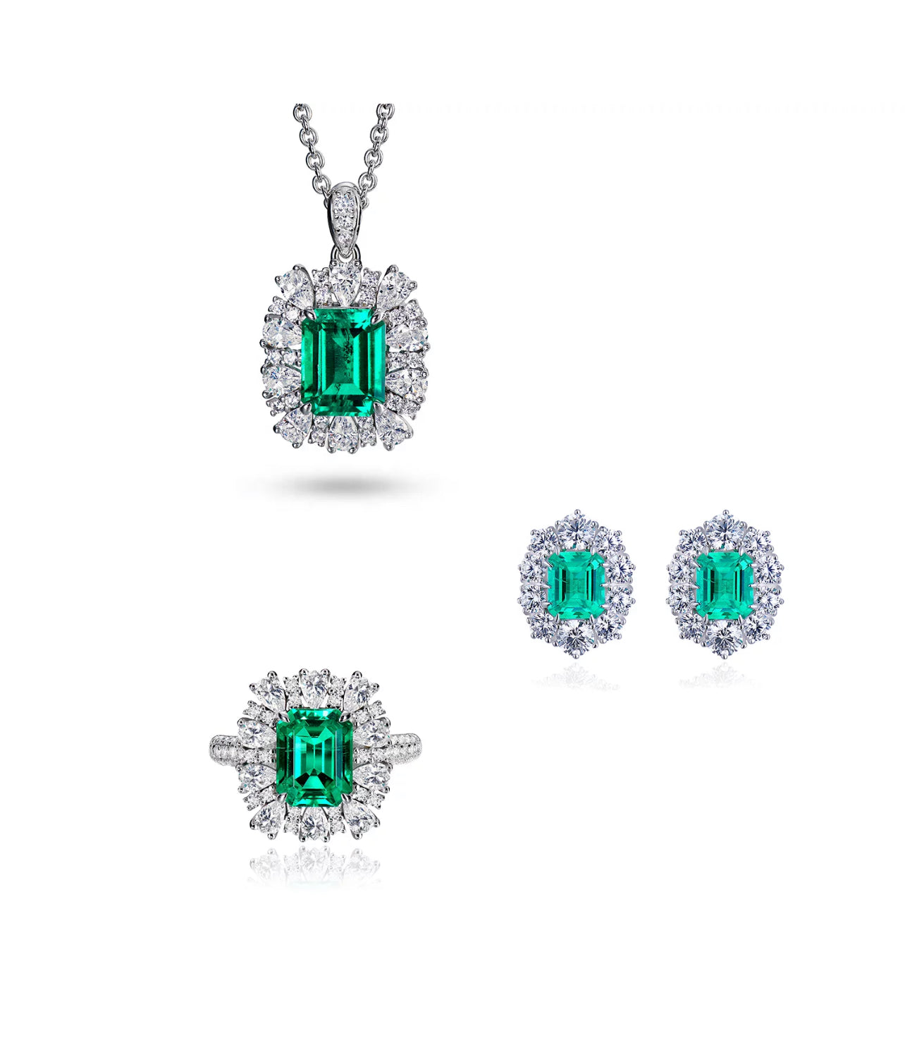 The Basthia Emerald Set by Intricata co.