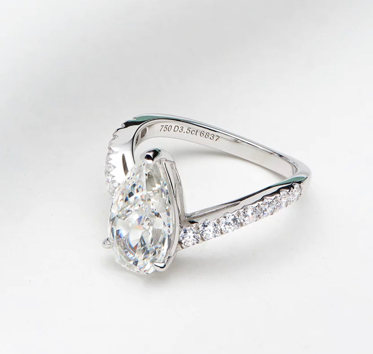 Teardrop Moissanite Ring by Intricata co,