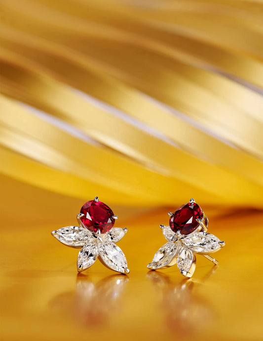 The Vera Ruby Stud Earring by Intricata co.