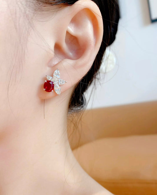 The Vera Ruby Stud Earring by Intricata co.