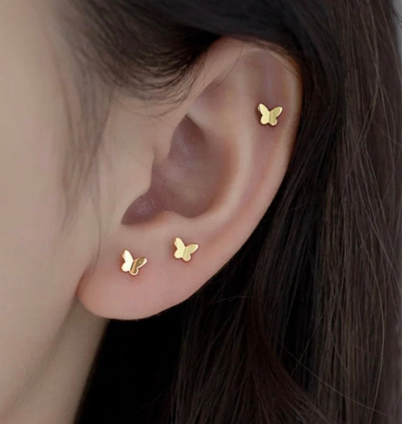 Mini Butterfly Stud Earring by Intricata co.