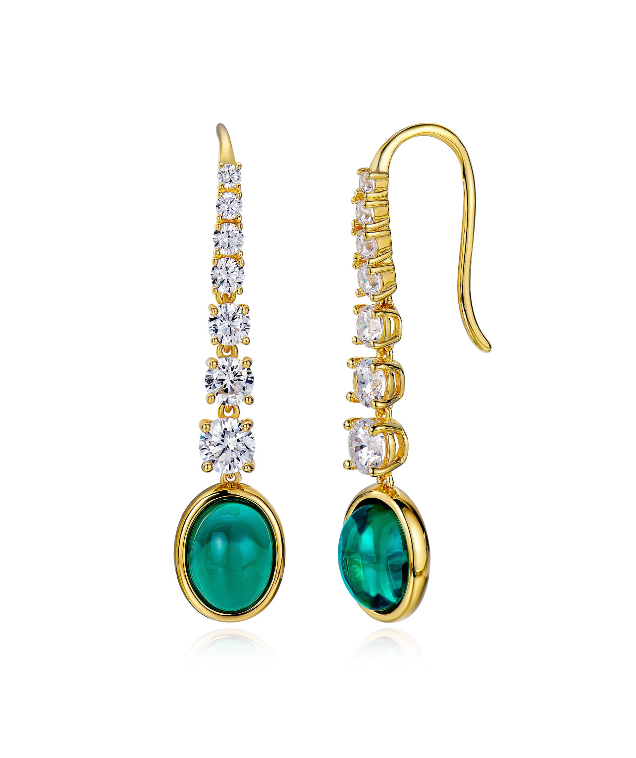 The Cabochon Emerald Earring by Intricata co.