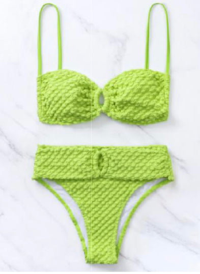 Grecka Green 2-pc high waisted swimwear