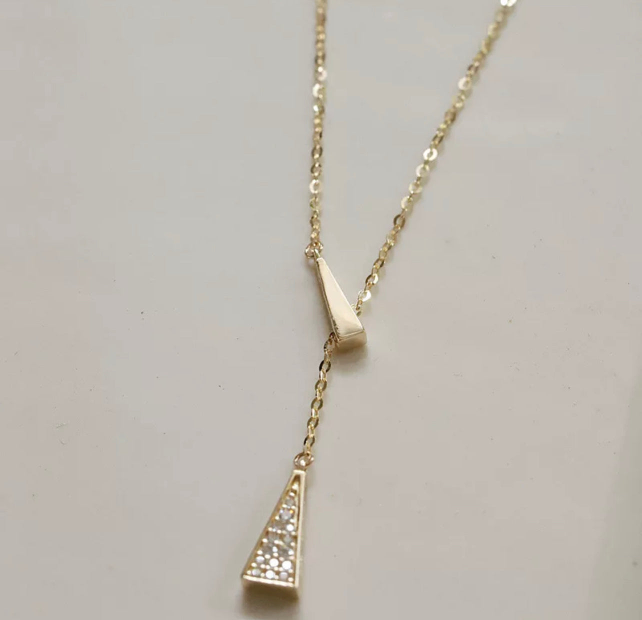 The Hanging Pyramid Tassle Necklace by Intricata co.