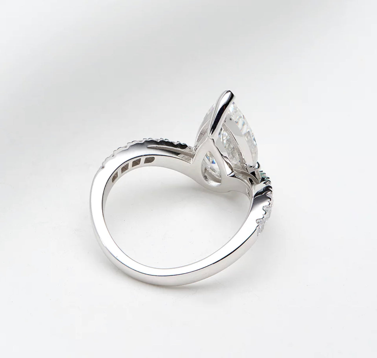 Teardrop Moissanite Ring by Intricata co,