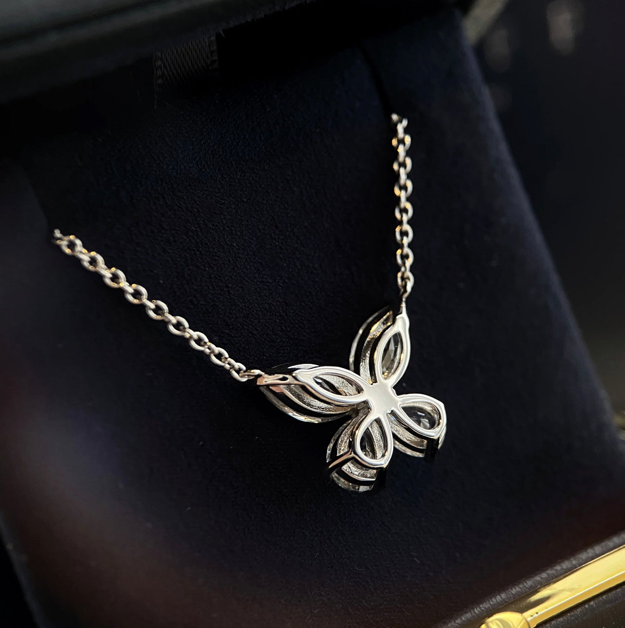 The Hagona Butterfly Moissanite Necklace by Intricata co.