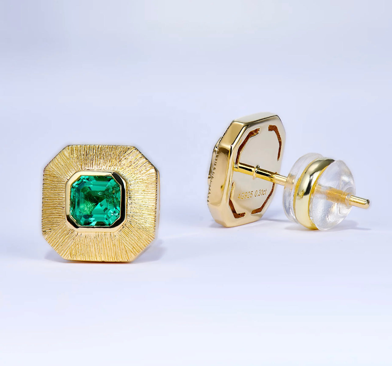 The Cleopatra Emerald Stud Earring by Intricata co.