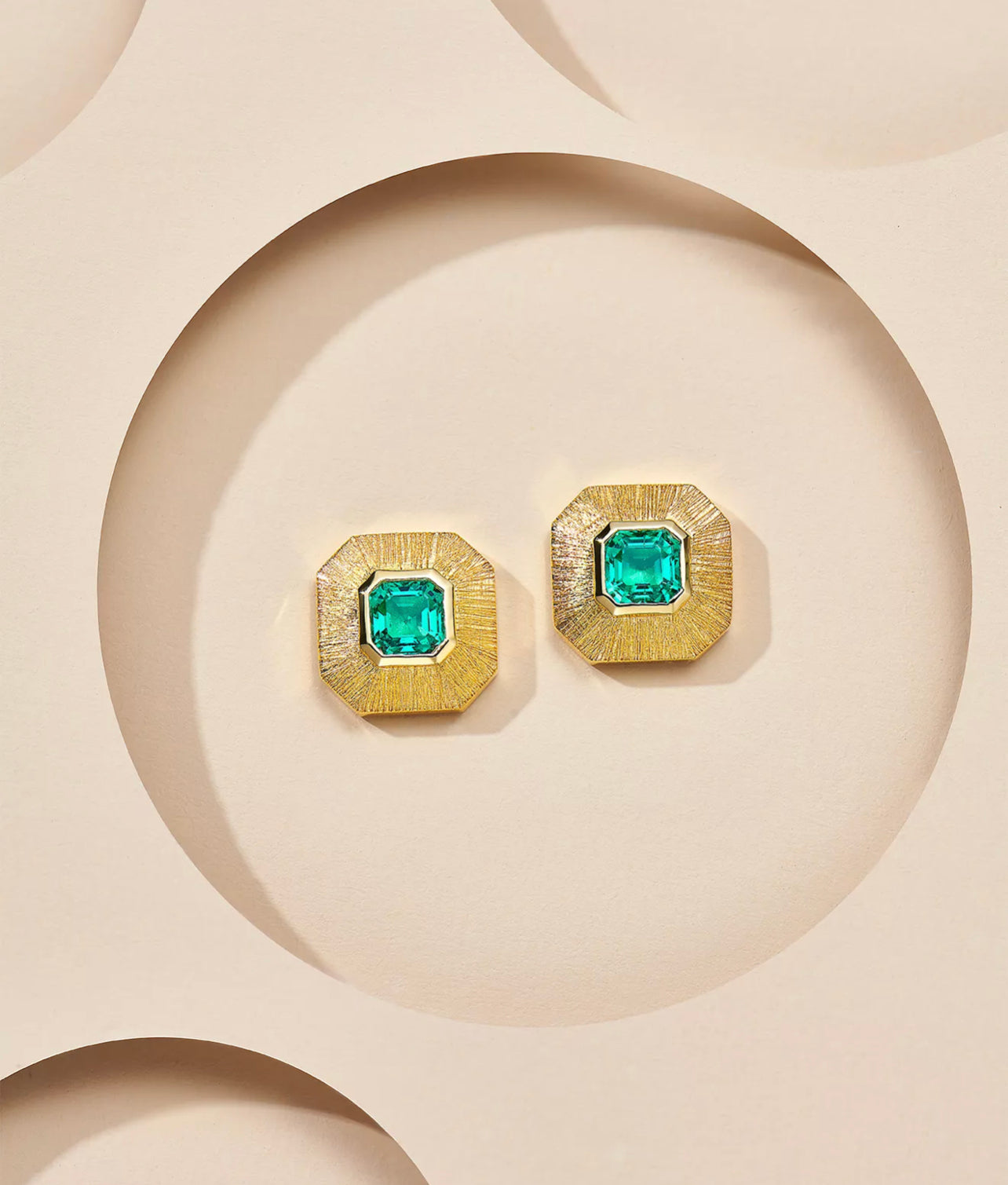 The Cleopatra Emerald Stud Earring by Intricata co.