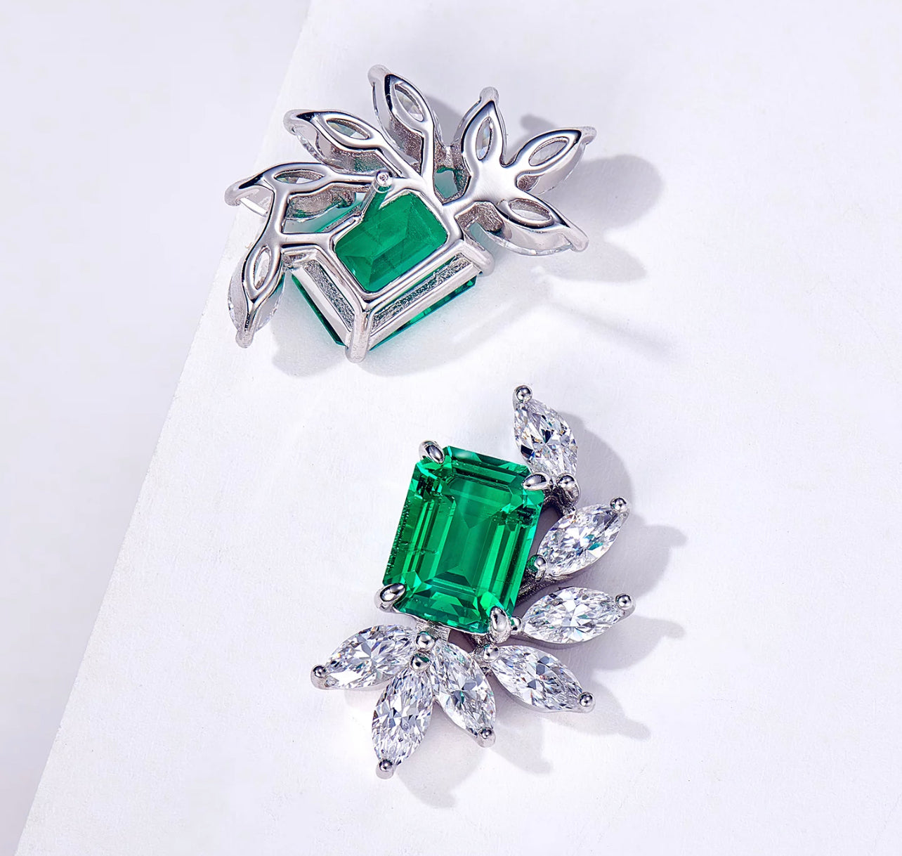 The Queen Amia Emerald Stud Earring by Intricata co.