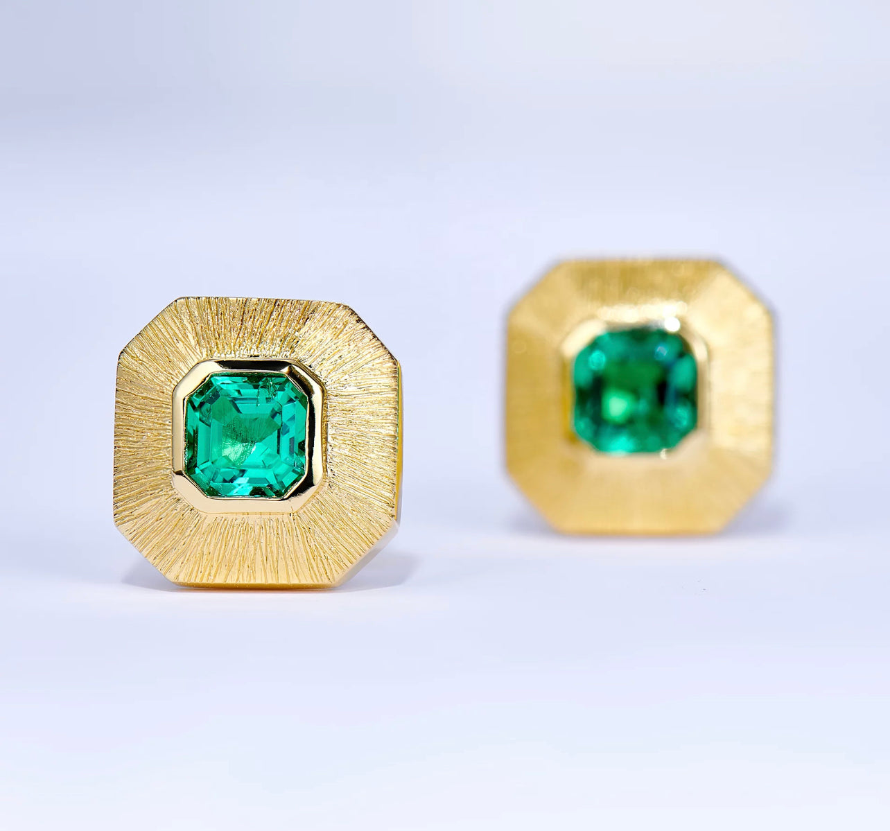 The Cleopatra Emerald Stud Earring by Intricata co.