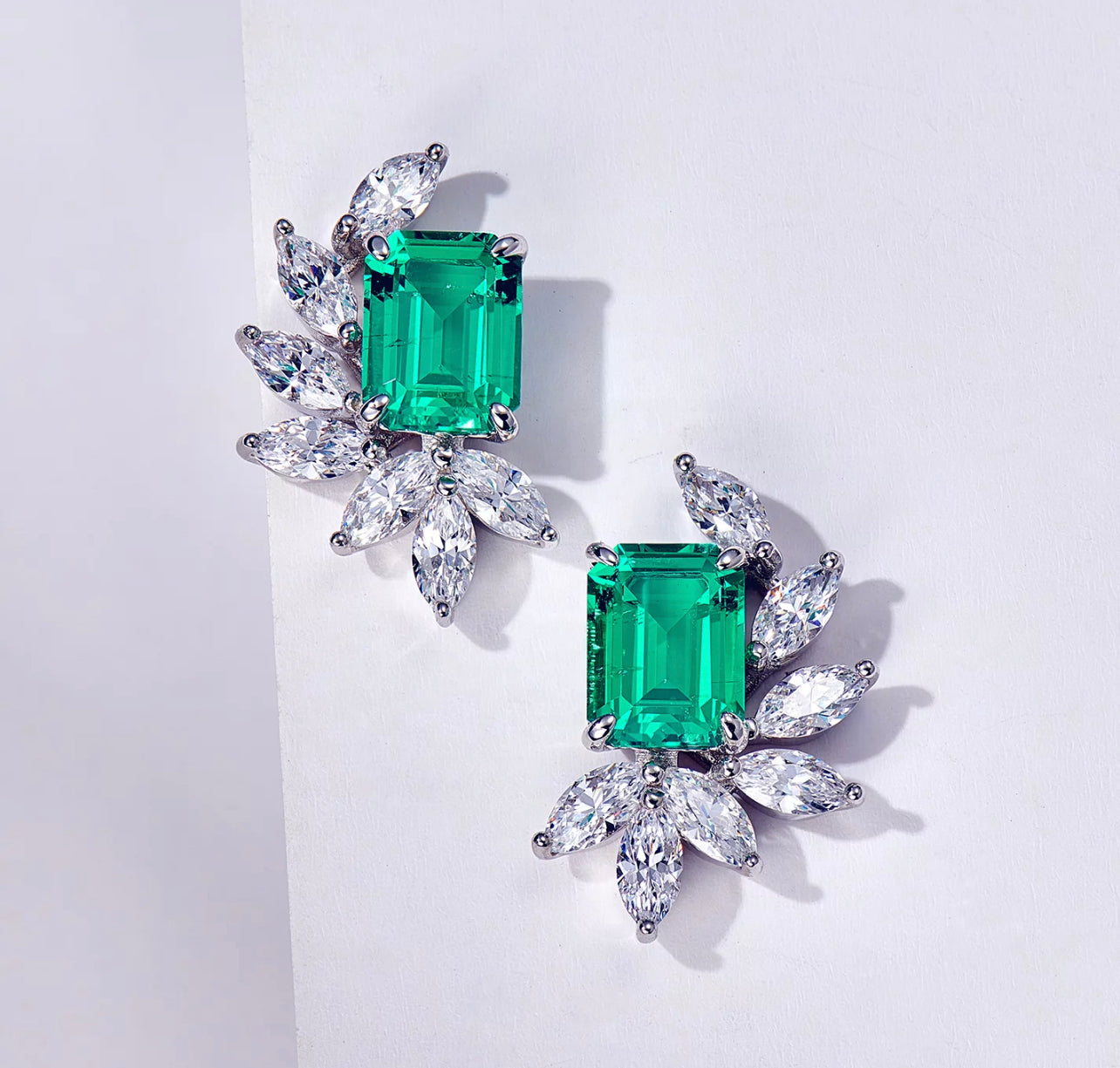 The Queen Amia Emerald Stud Earring by Intricata co.