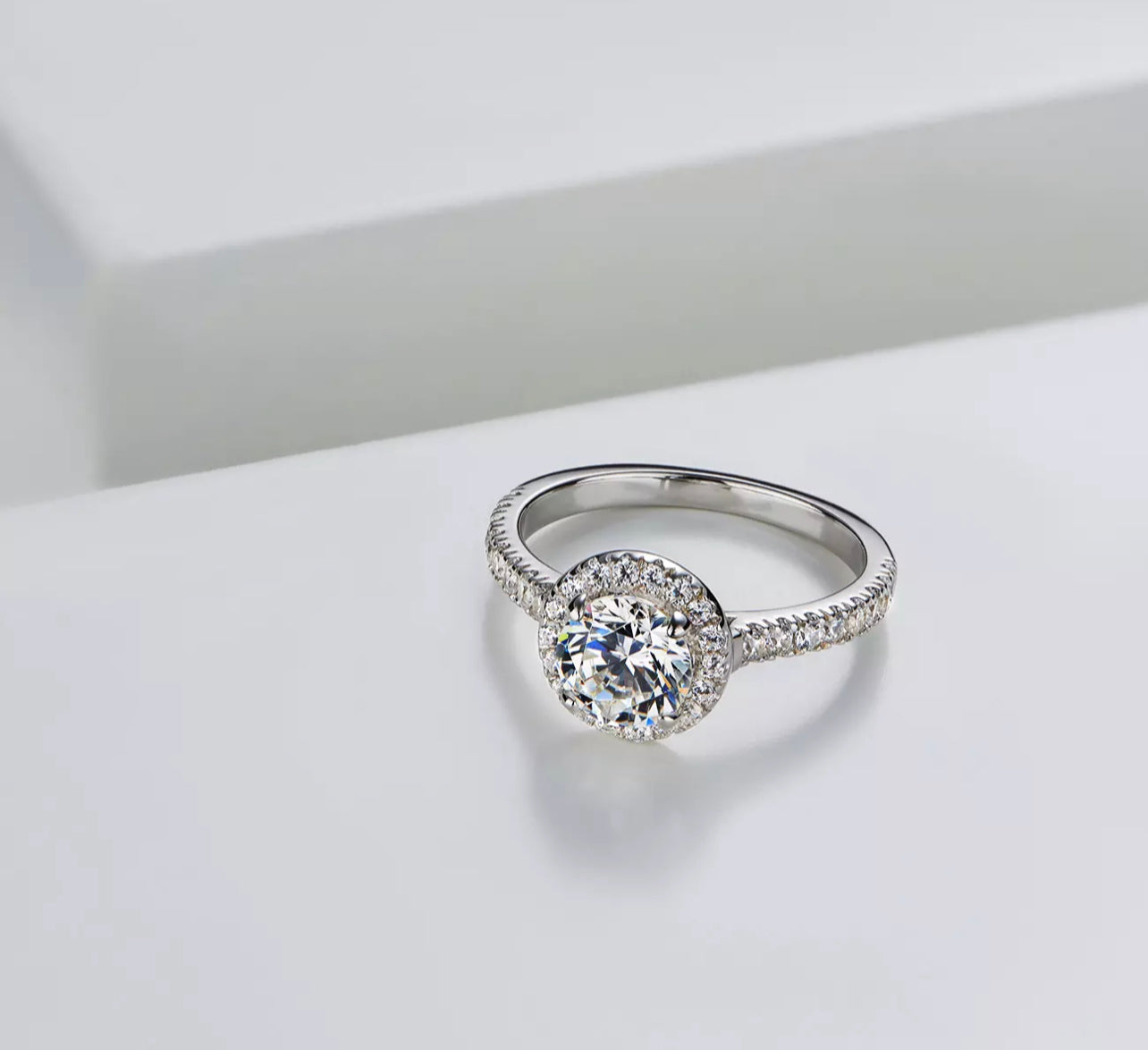 The Stella Round Moissanite Set by Intricata co.