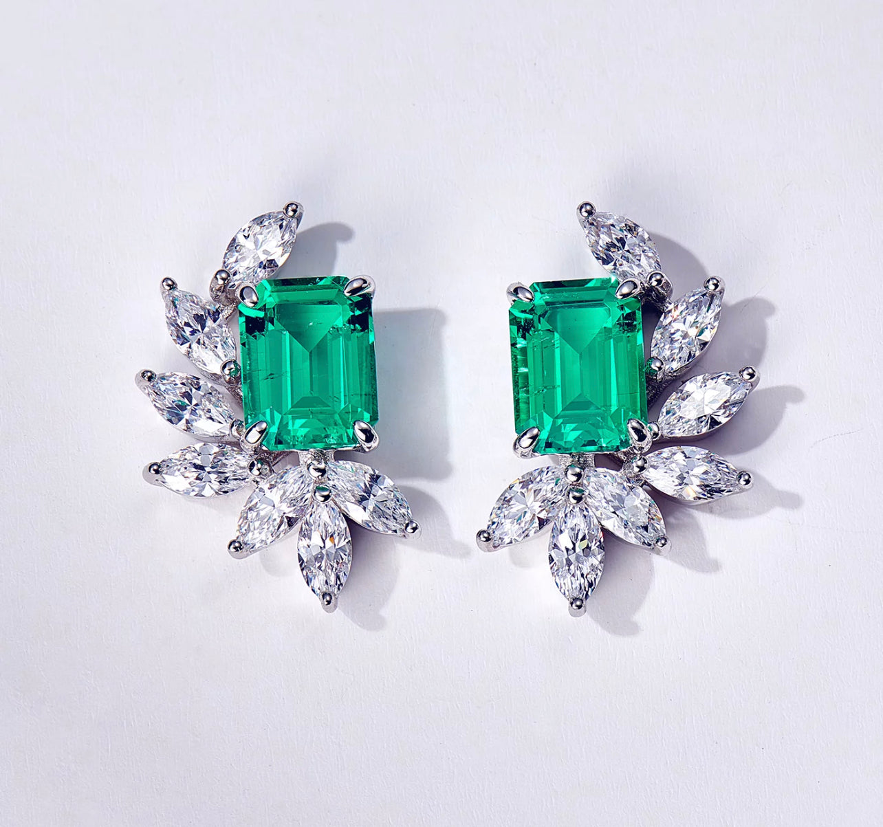 The Queen Amia Emerald Stud Earring by Intricata co.