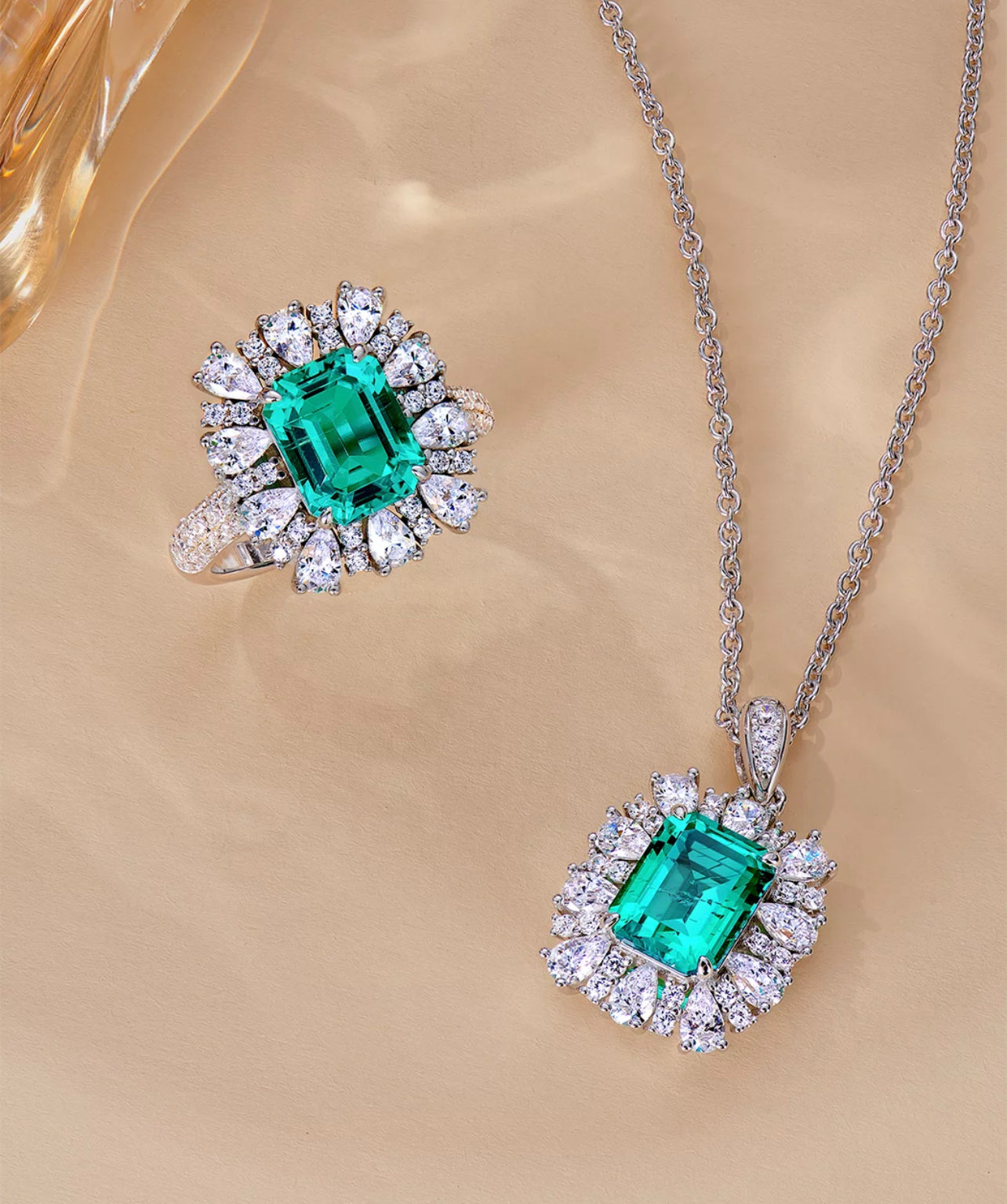 The Basthia Emerald Set by Intricata co.