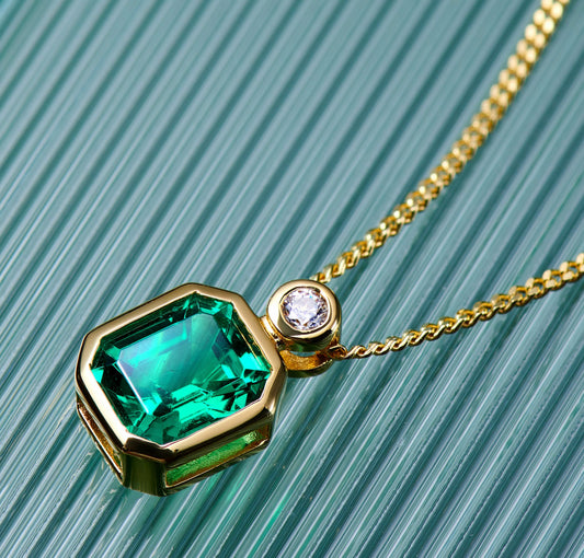 The Watcher Emerald Necklace by Intricata co.