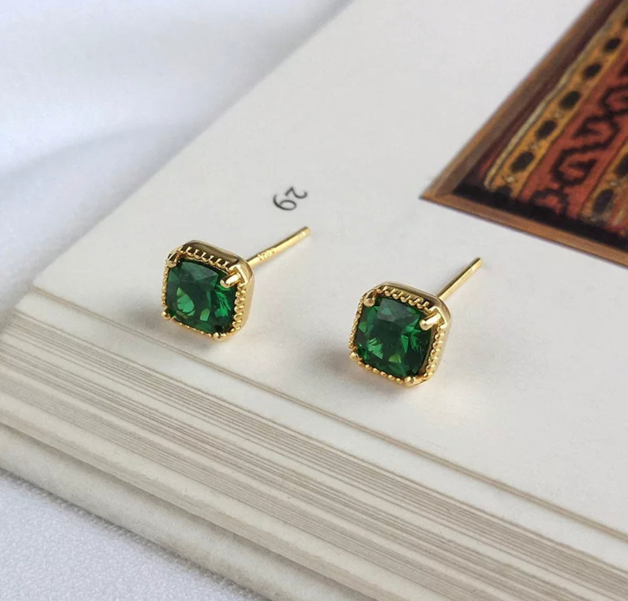 The First Princess Emerald Stud Earring by Intricata co.