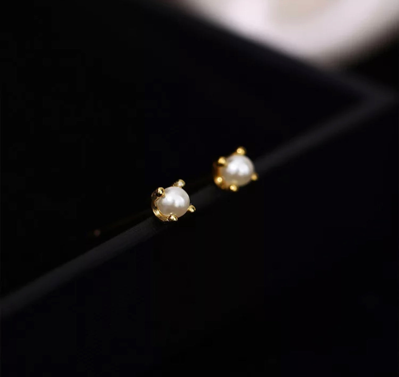 Minimalist Pearl Stud Earring by Intricata co.