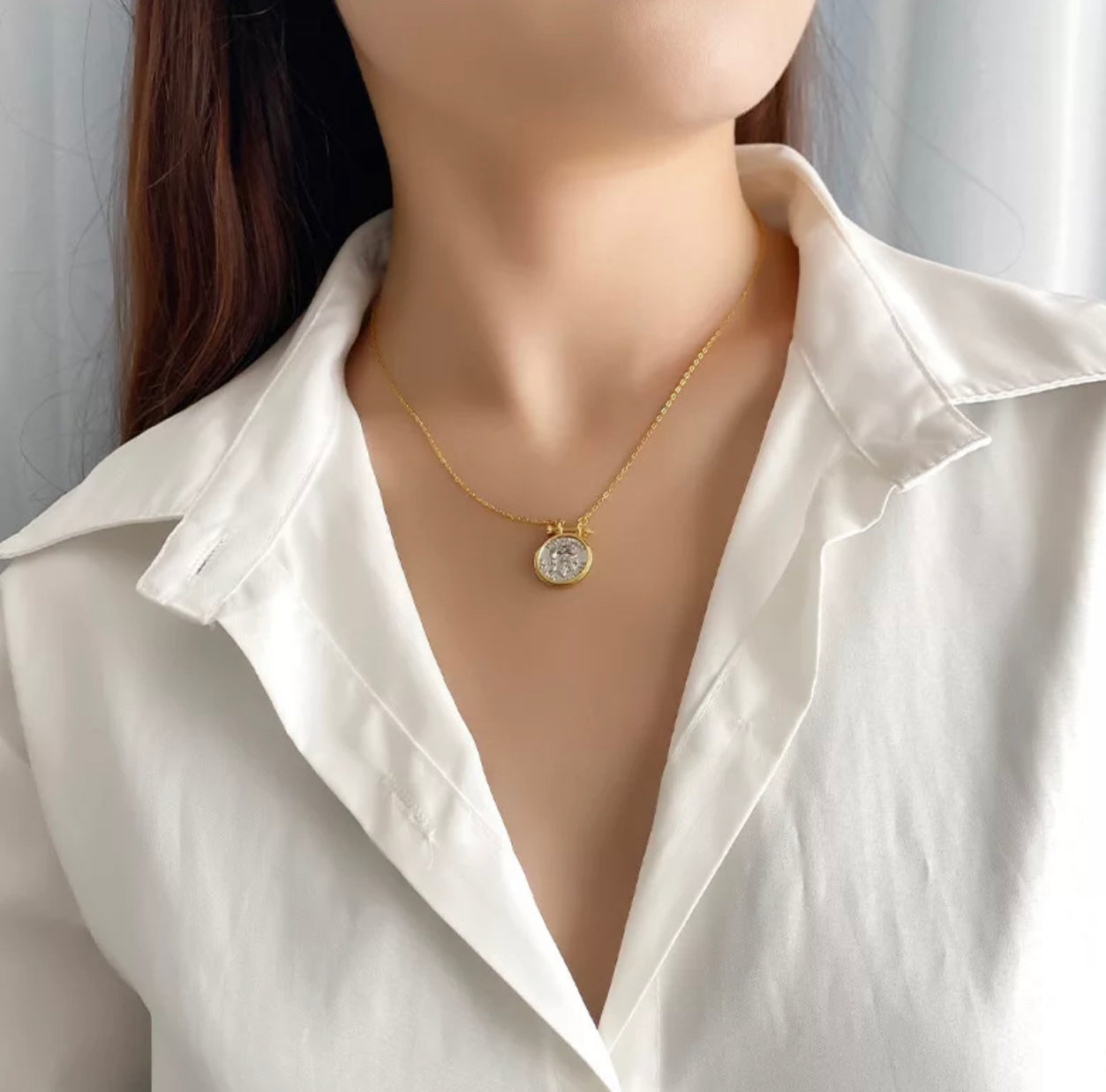 The Roman Coin Necklace by Intricata co.