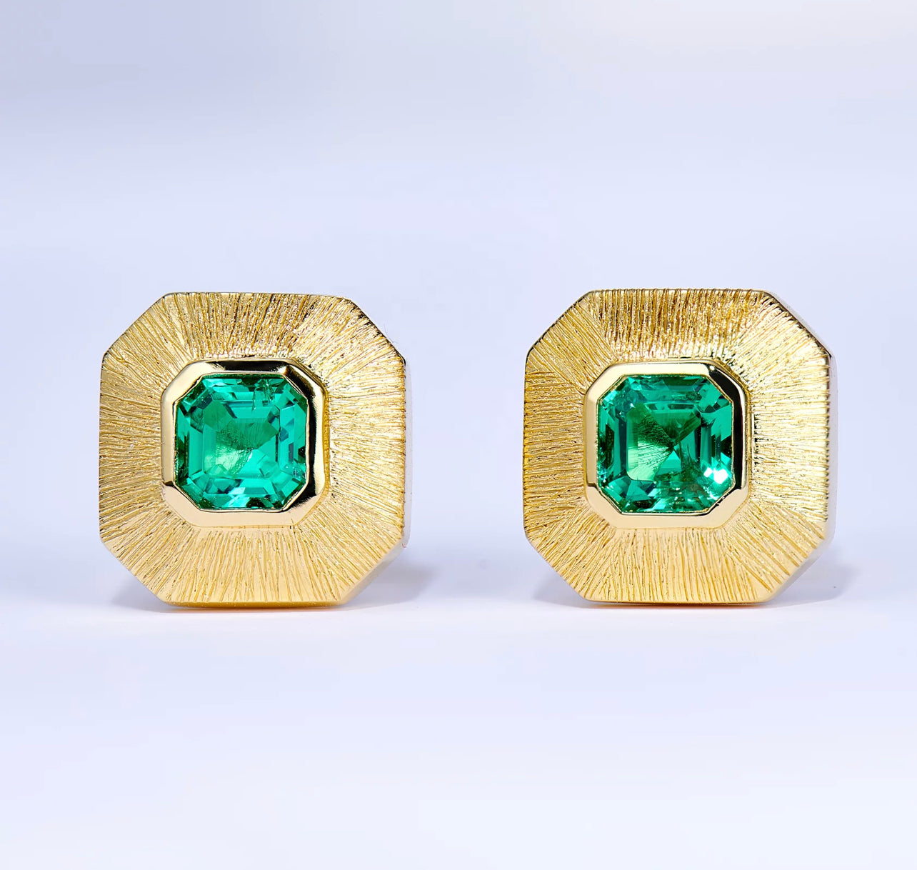 The Cleopatra Emerald Stud Earring by Intricata co.