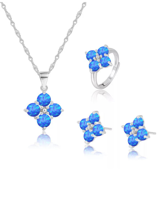 The Blue Opal Clover Set by Intricata co.