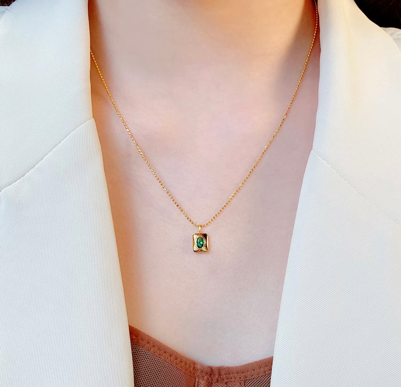 The Emerald Well Necklace by Intricata co