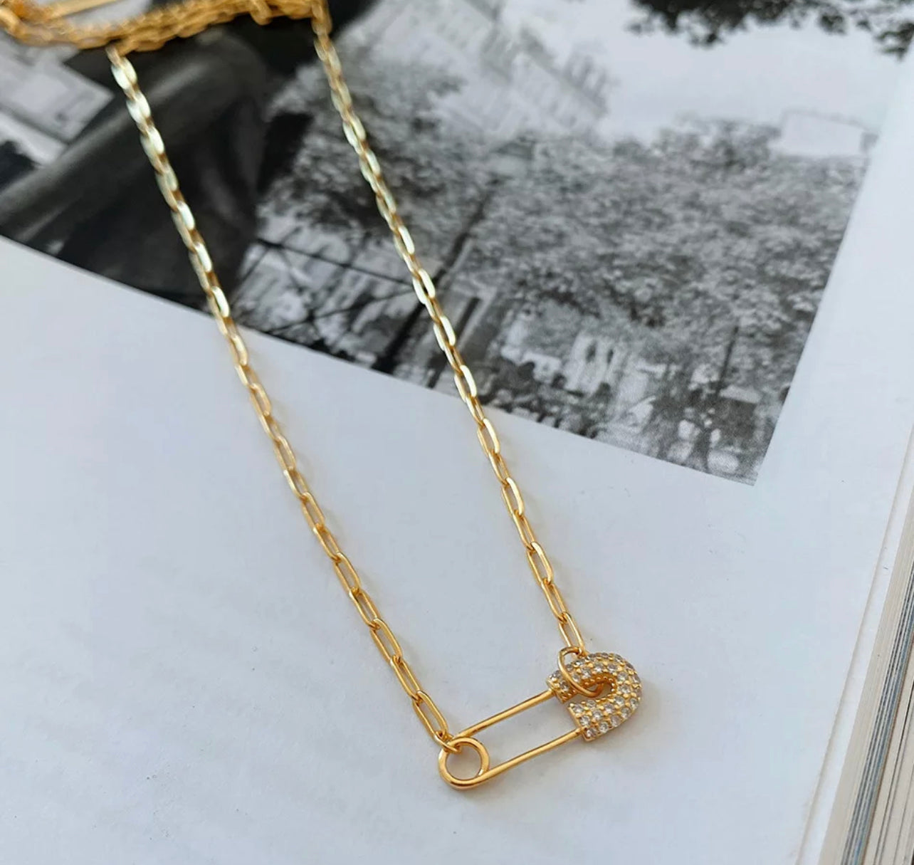 The Safety Pin Necklace by Intricata co.