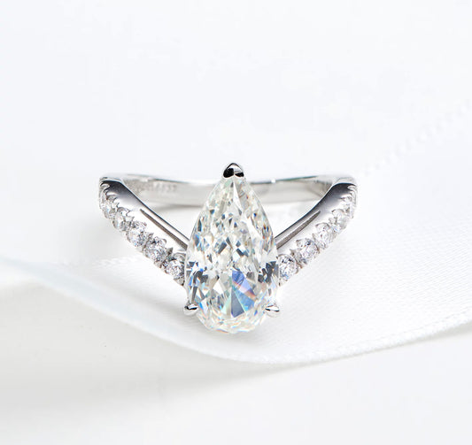 Teardrop Moissanite Ring by Intricata co,