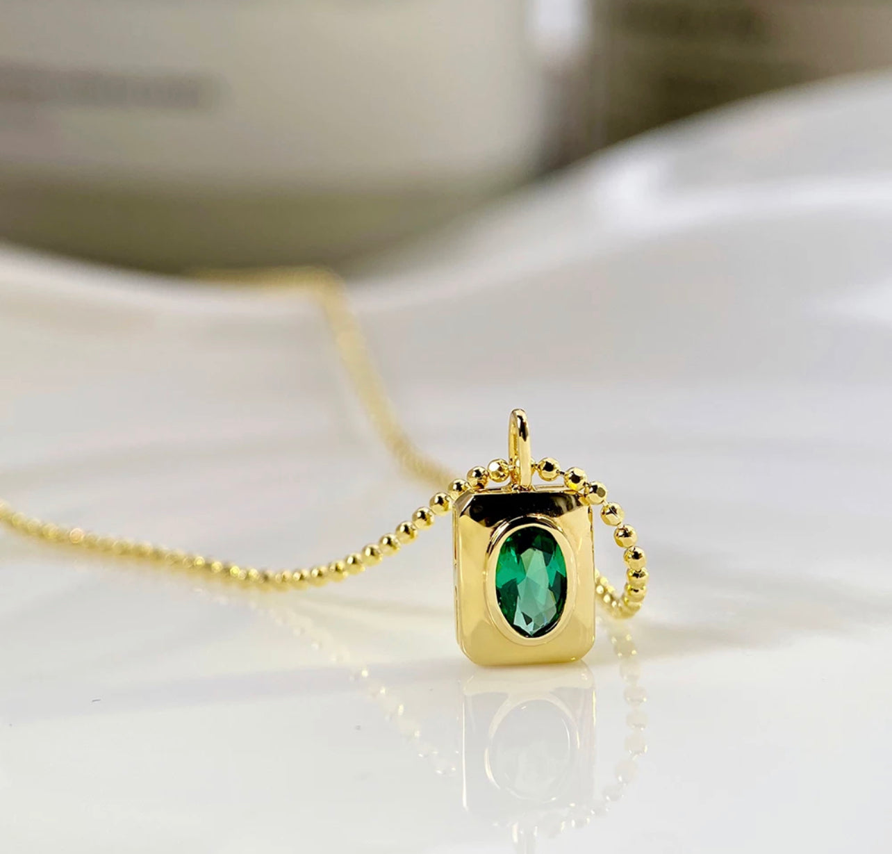 The Emerald Well Necklace by Intricata co