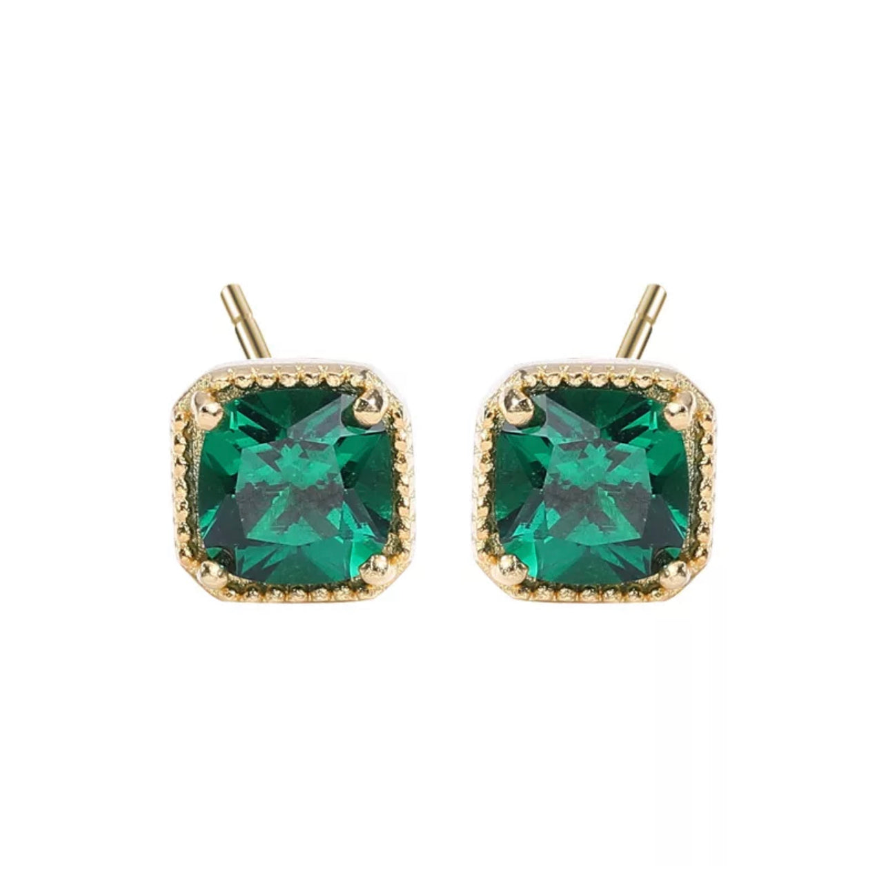 The First Princess Emerald Stud Earring by Intricata co.