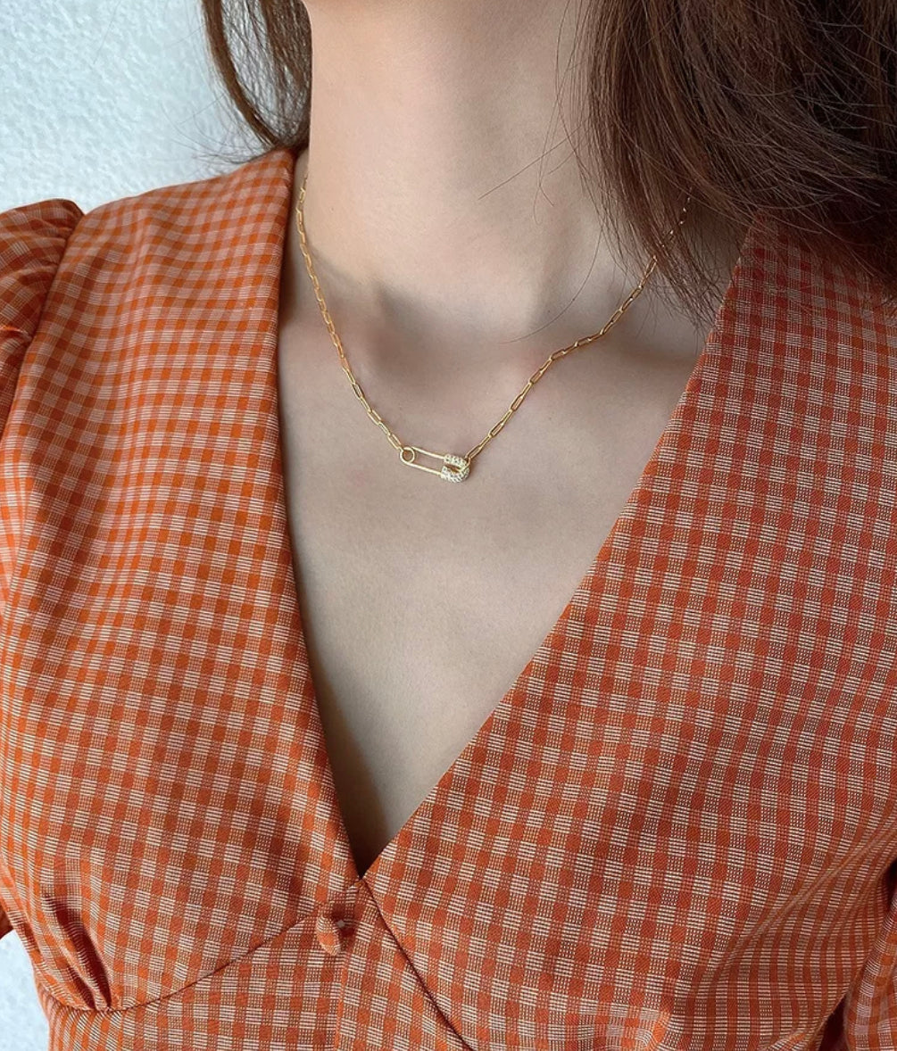 The Safety Pin Necklace by Intricata co.