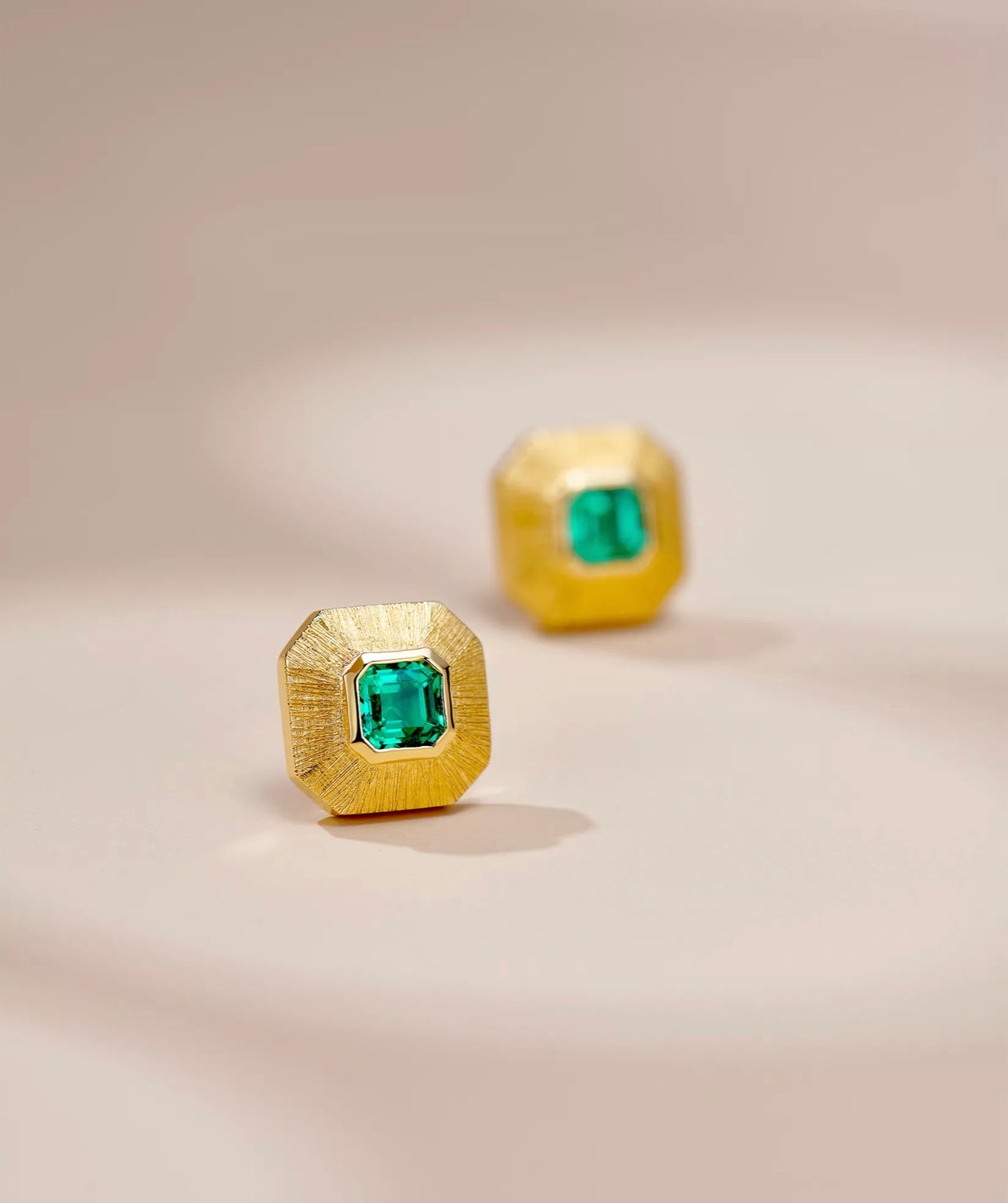 The Cleopatra Emerald Stud Earring by Intricata co.