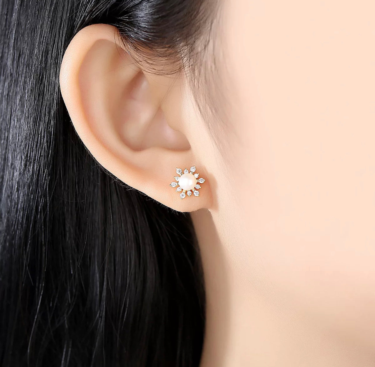 The Pearl of the Orient stud earring by Intricata co.