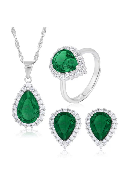 The Emerald Tears Set by Intricata co