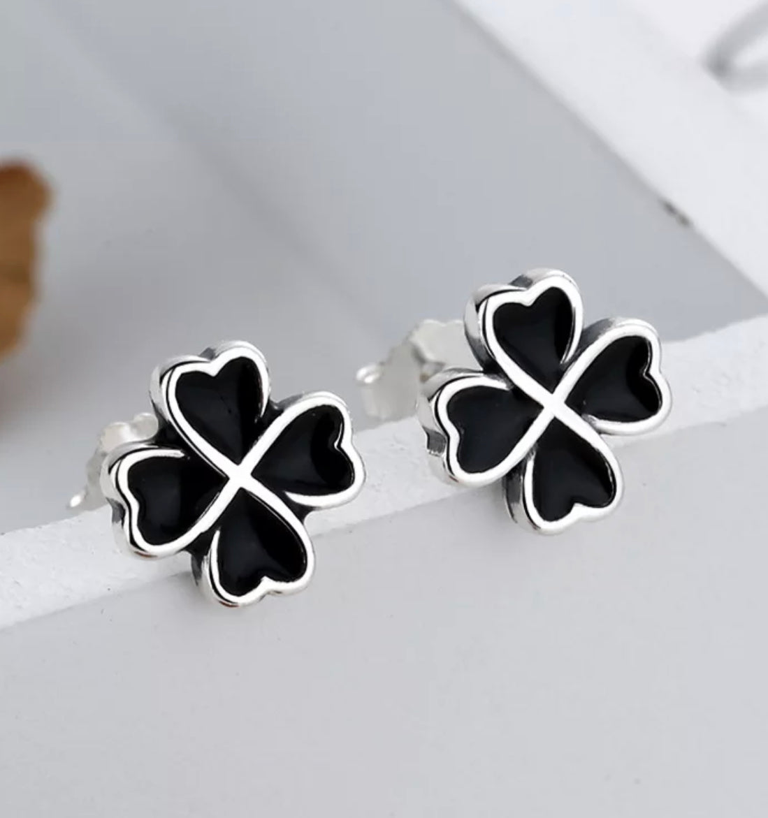 Black Clover Stud Earring by Intricata co.