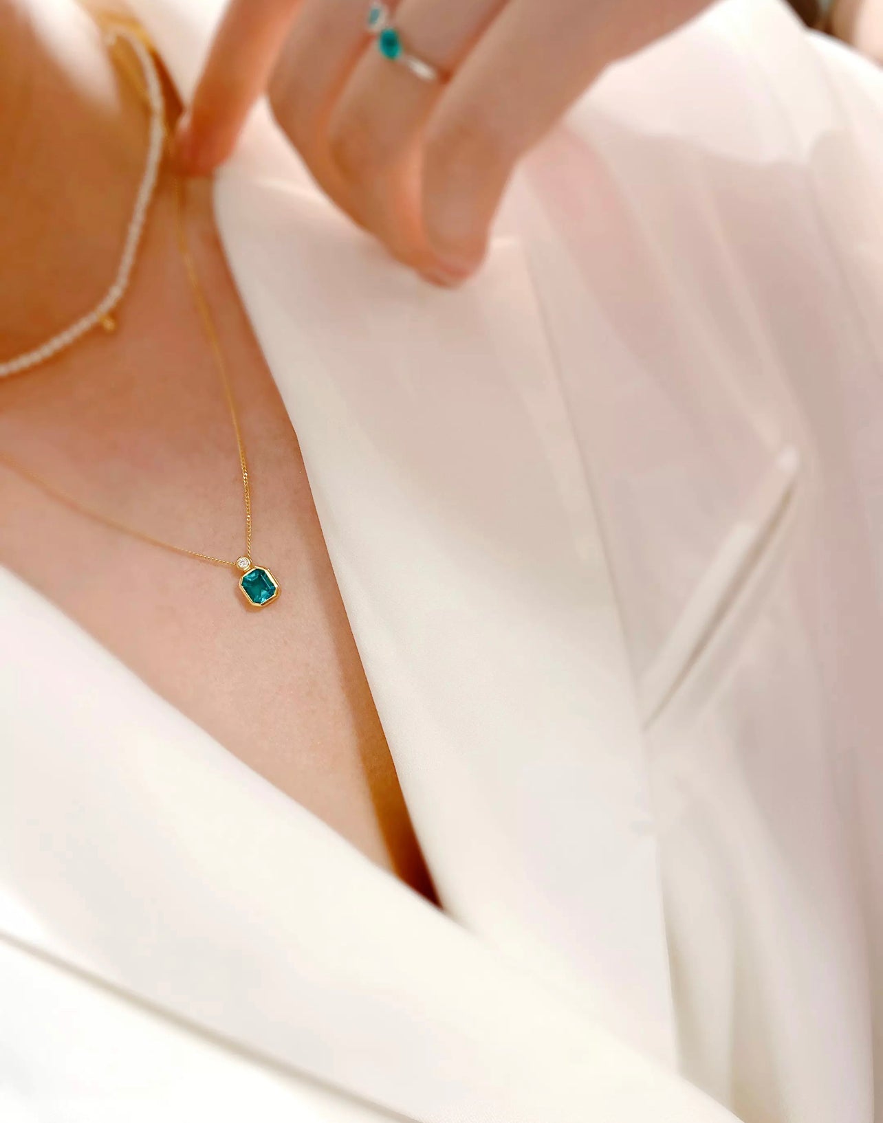 The Watcher Emerald Necklace by Intricata co.